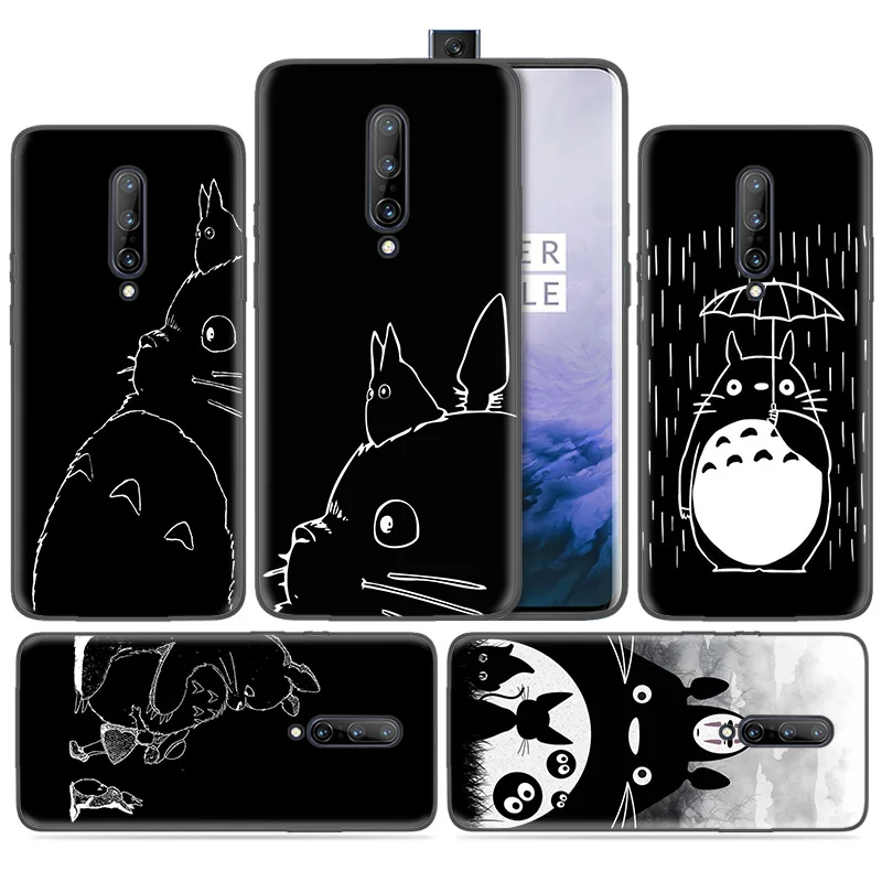 

Silicone Case for Oneplus 1+ 7 Pro 7Pro 6T 6 5G Black Dark Coque Shell Cell Phone Cover Mobile Bags Studio Ghibli Totoro Black D