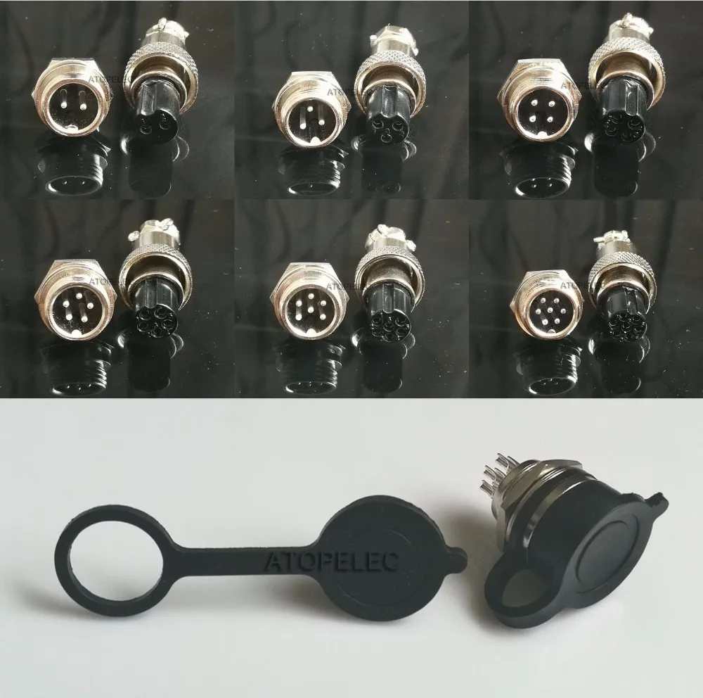 

1 Set GX12 12mm Aviation Plug Metal Panel Female+Male Connector+Rubber Waterproof 2pin/3pin/4pin/5pin/6pin/7pin