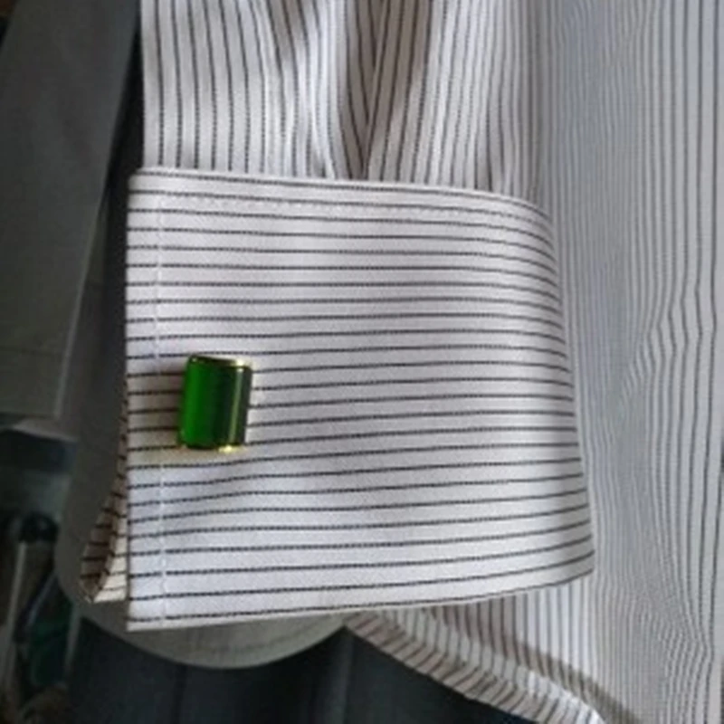 Ювелирные изделия рубашки запонки для мужчин Зеленый Запонки оптом кнопки высокого качества роскошные свадебные золотые цвета