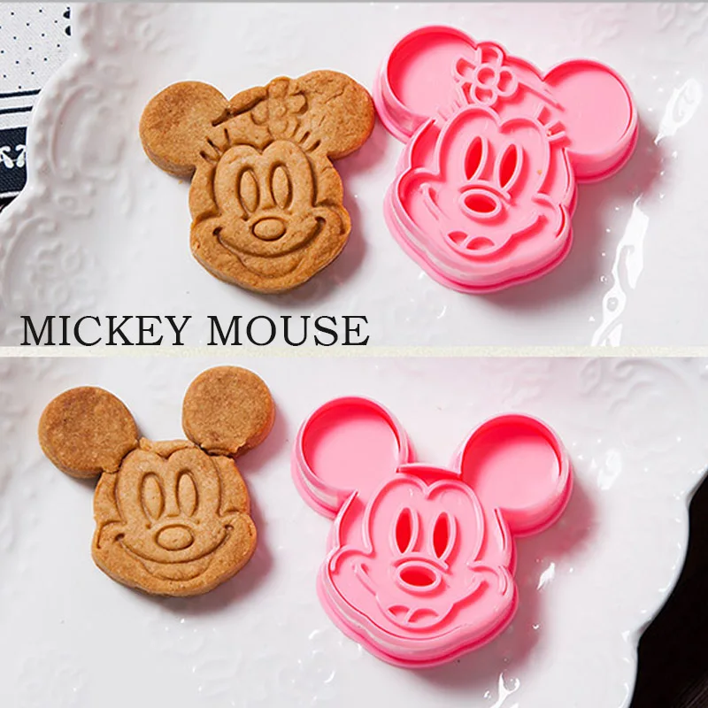 4pcs Cute Mickey Mouse Design Baking Cookie Fondant Cake Biscuit Mold Tools 