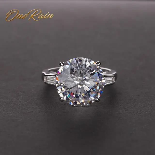 US $33.40 OneRain Classic Sterling Silver Citrine Sapphire Moissanite Gemstone Engagement Cockt