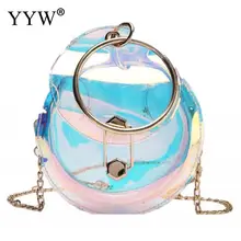 Прозрачные сумки через плечо женская круглая сумка модная лазерная сумка через плечо пляжная сумка через плечо дизайн клатч и кошелек