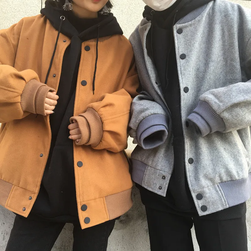 Женская осенняя и зимняя новая куртка женская модная Свободная куртка с рукавами летучая мышь женская одноцветная однобортная куртка A909