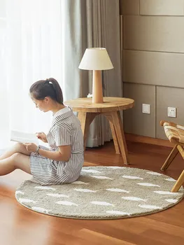 

Round Carpet Bedroom Nordic Cute Bedside Living Room ShouldBe Home Simple Modern Coffee Table Blanket Mat