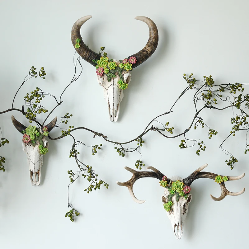 American Retro Wall Decoration Creative Deer Skull Decoration Wall