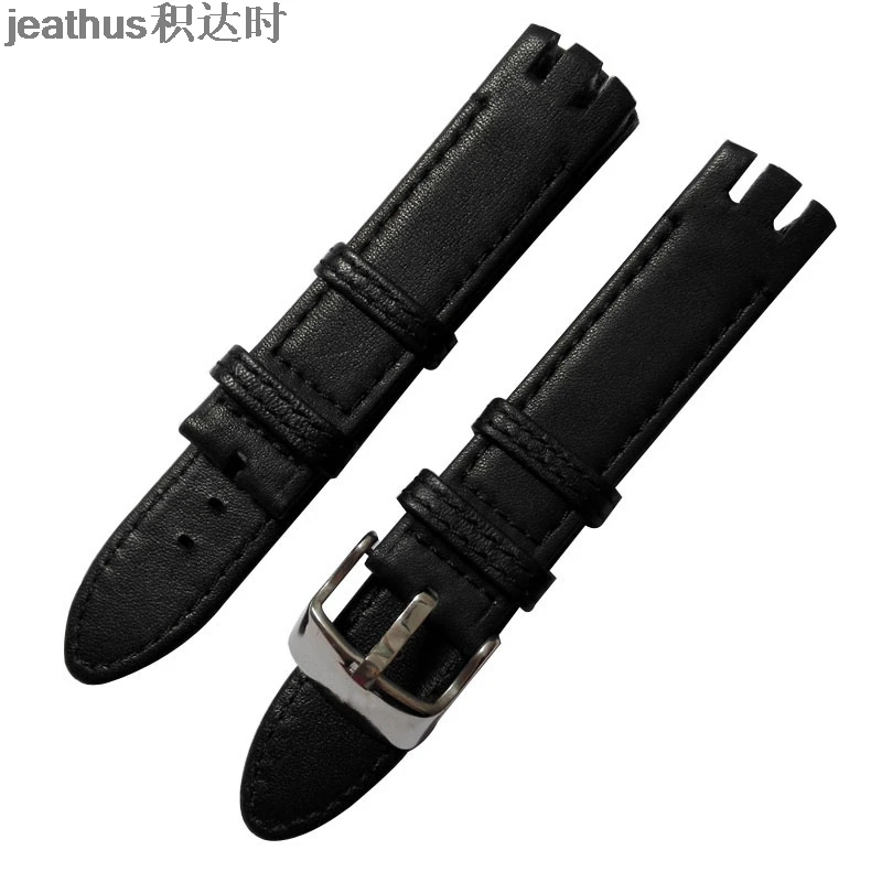 Сменный ремешок Jeathus для часов swatch YTS402 409 713 YTB400 кожаный браслет с пряжкой язычком