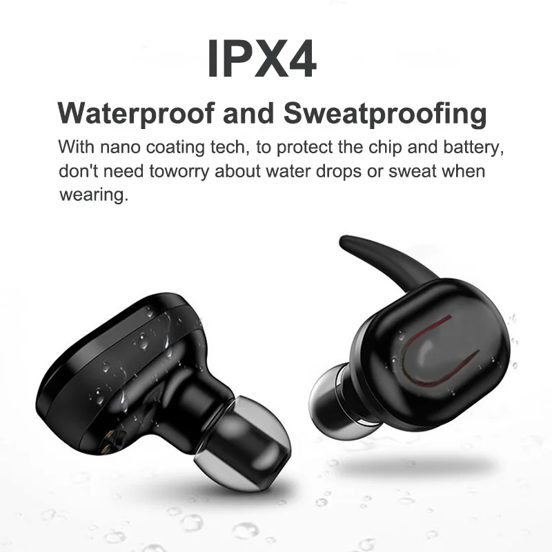 YOU FIRST X26 Bluetooth 5 0 беспроводные наушники Спортивная гарнитура с зарядным боксом для