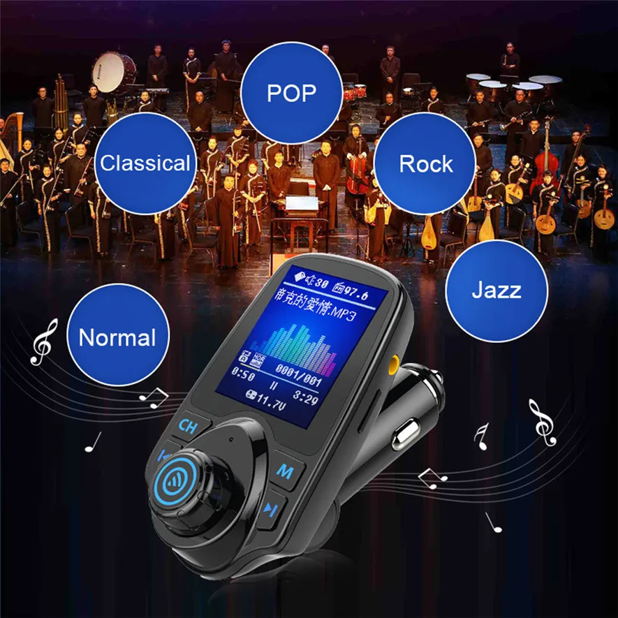 Bluetooth стерео автомобильный комплект mp3 плеер FM передатчик Hands free USB зарядное