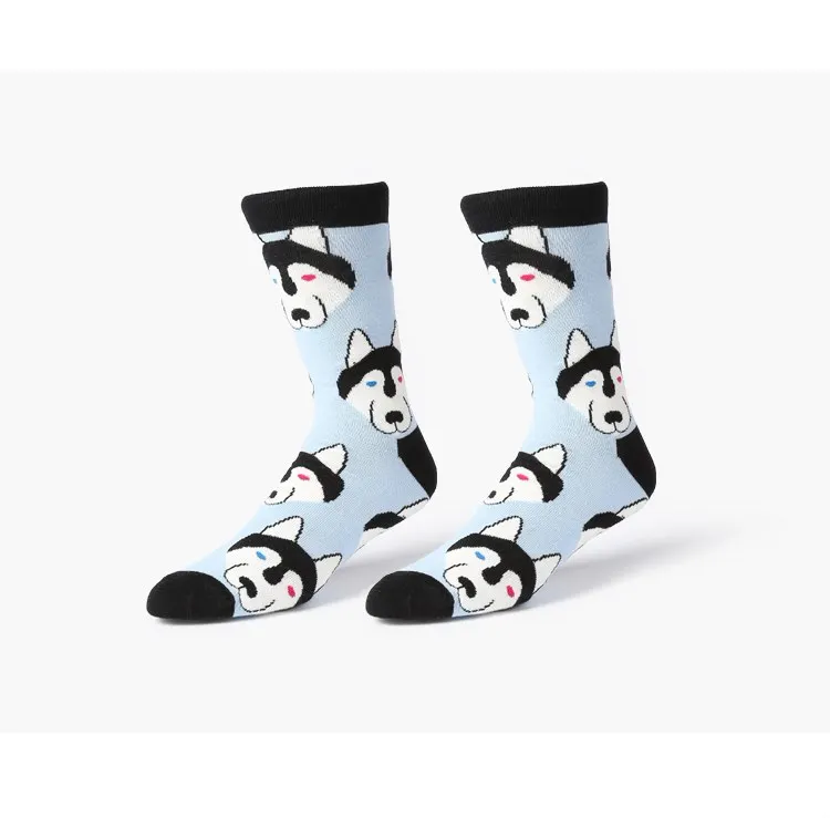 CRAZY FLY Cool Men Happy Socks Fashion Animal Dog Pattern Cartoon Long Ankle Art Socks Harajuku Women Cotton Funny Socks 2019