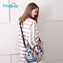 Findpop Повседневное Сумки через плечо для Для женщин модные с цветочным принтом Для женщин сумка большая Ёмкость Водонепроницаемый крест Средства ухода за кожей Сумки