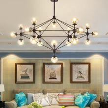 Jason Miller MODO Chandelier Droplight Lustres De Vidro estilo nórdico Vintage 10/15/21-Cabeças Pingente Sala de Jantar lâmpada