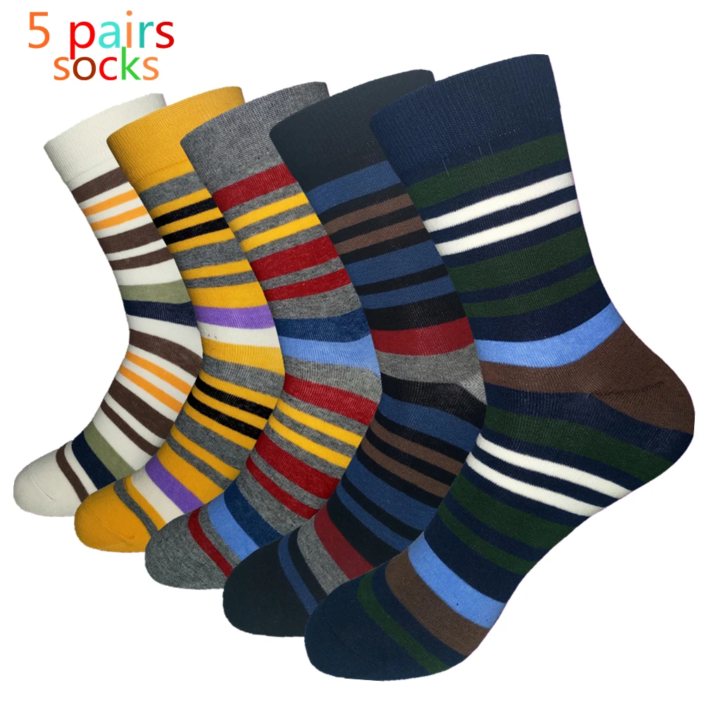 Casual Direct Selling 2019 Standard Modische Mann Glücklich Socken Farbe Streifen Baumwolle Die Neue Kleidung männer Socken (5 teile/los)