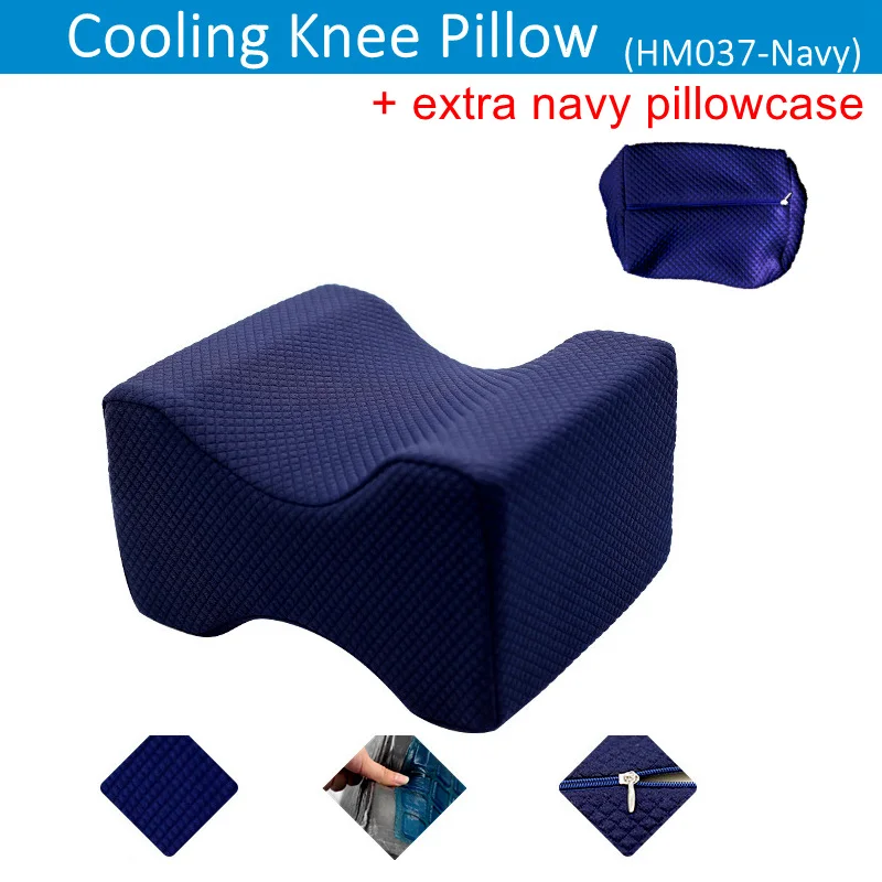 Ортопедическая подушка на коленях из древесного угля, охлаждающий гель с эффектом памяти - Цвет: Navy n Navy case