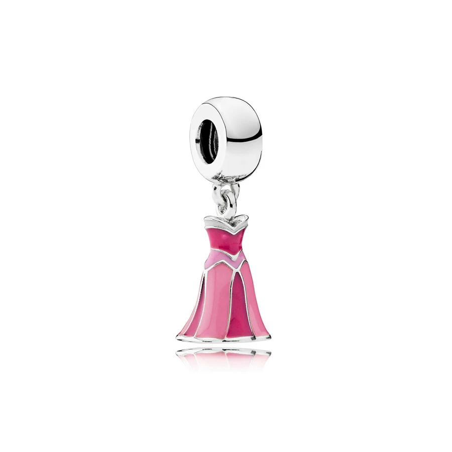 

NEW 100% 925 Sterling Silver Aurora's Dress Dangle Charm Mixed Enamel Pendant Bead For Mother Gift Bracelet DIY