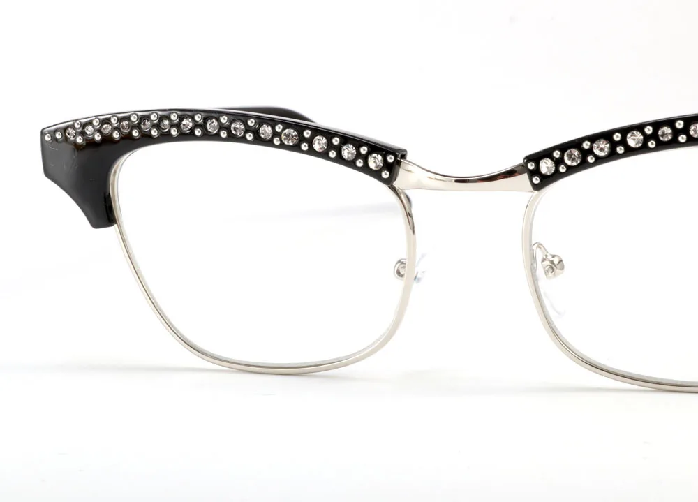 Gafas para lectura de ojos de gato elegantes de diamantes de imitación de cristal para mujer Gafas para lectura de ojos de gato elegantes de diamantes de imitación de cristal para mujer