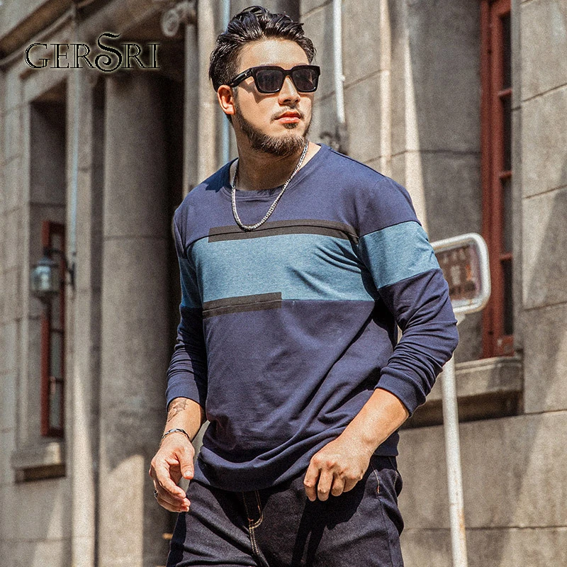 

Gersri Mens T-Shirt O-Neck Long Sleeve Big Fat Strong Guy T-Shirt Brand Big Size 6XL 7XL Cotton TShirt Business Man Fashion Tees