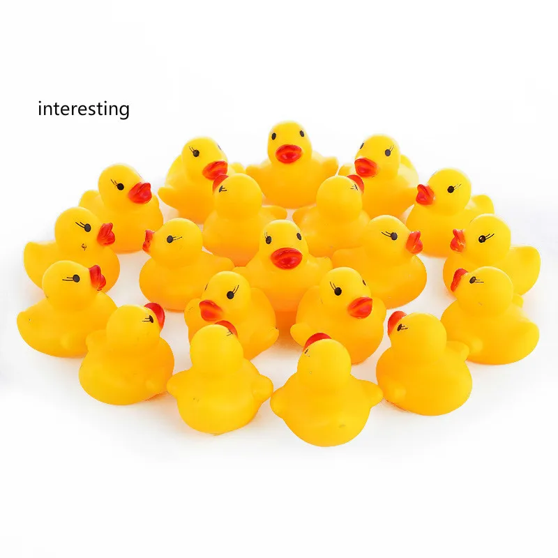 

AC0200015 20 Pcs/lot Kawaii Baby Floating Squeaky Rubber Ducks Kids Bath Toys for Children Boys Girls Water Swimming Fun