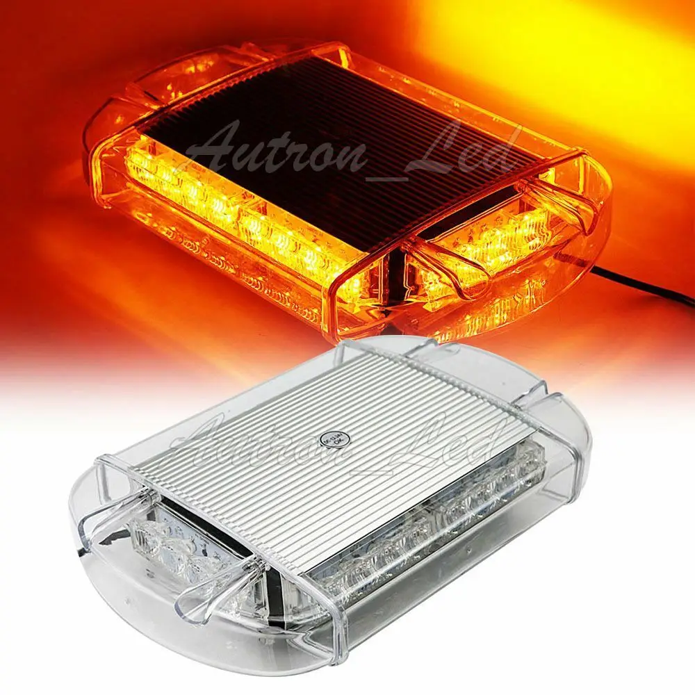 

13" 24W 24 LED Warning Emergency Beacon Roof Top Hazard Flash Amber Strobe Light