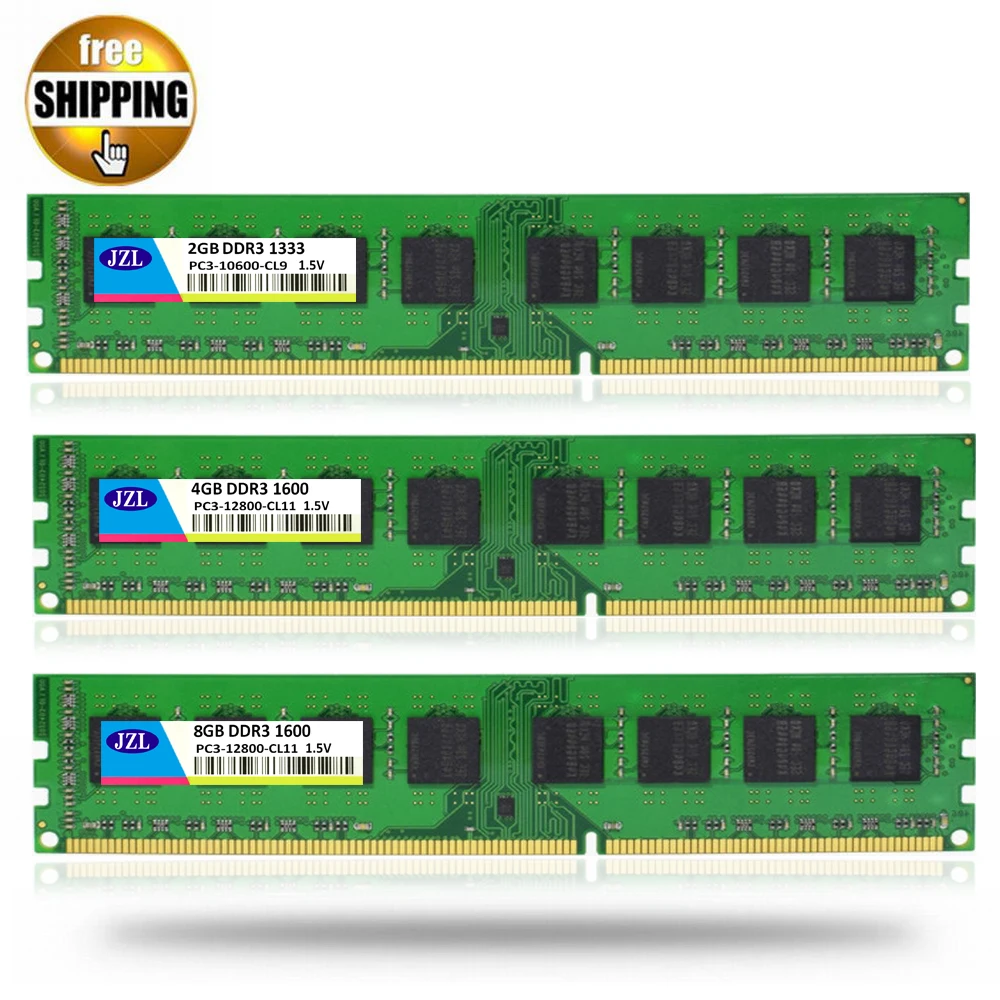 Jzl LONG-DIMM PC3-12800 ddr3 1600 ميجا هرتز ddr 3 1333 ميجا هرتز 4 جيجابايت 8 جيجابايت 1.5 فولت 240PIN dimm ذاكرة رام الكمبيوتر المكتبي pc فقط ل amd cpu
