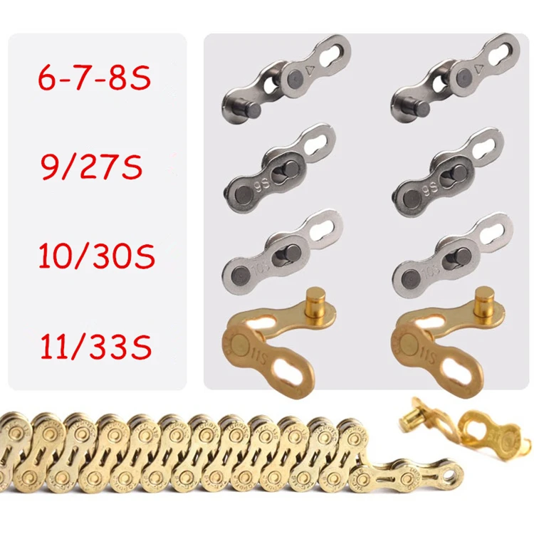 Top 2PCS Bike Chain MTB Mountain Bike Road Bicycle Parts 6S 7S 8S 9S 10S 11S Speed Magic Master Missing Link for SHIMANO SRAM 0