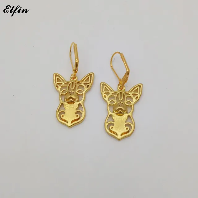 Elfin Whole New Trendy Chihuahua Earings Fashion Jewelry Gold Elfin Whole New Trendy Chihuahua Earings Fashion Jewelry Gold Color Silver Dog Earrings For