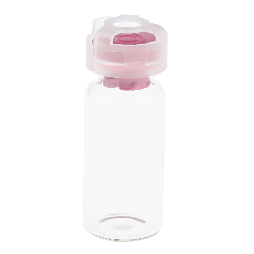 20Pcs 10ml Empty Sterile Glass Sealed Serum Vials Bottles Liquid Containers Transparent Body - 6 Colors Optional