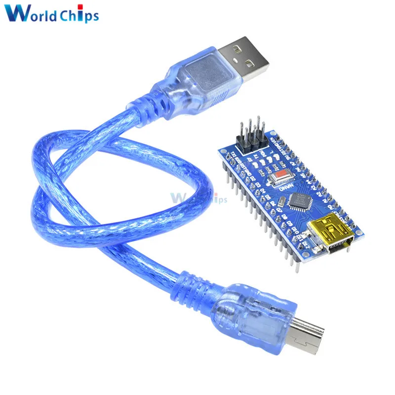 

10pcs Nano V3.0 3.0 Mini USB Driver 5V 16M Micro Controller Board Nano CH340 g V3.0 For Arduino With Usb Cable Atmega328P-AU