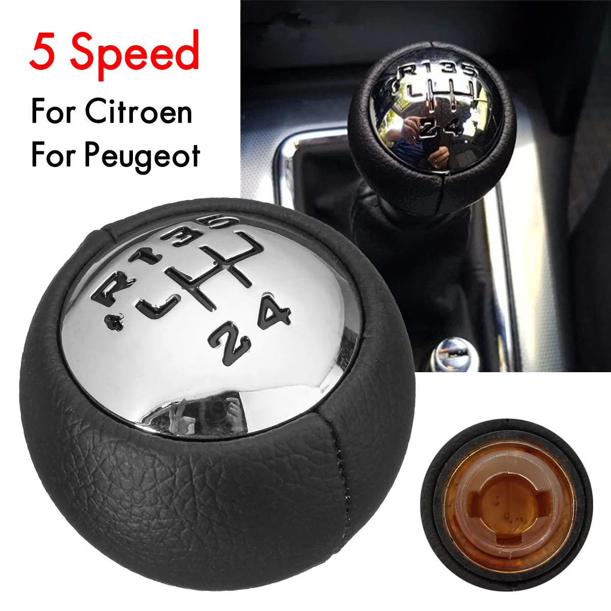5 Speed 6 Speed Gear Shift Knob For Peugeot 307 308 3008 407 807 For