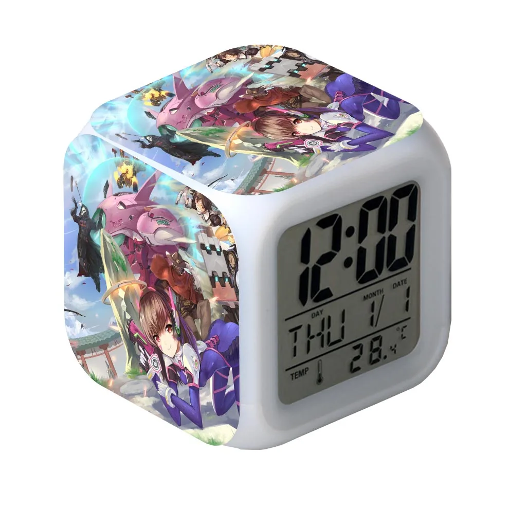 Будильник Светодиодный свет 7 цветов Изменение Orologio электронные часы квадратный стол винтажный стол квадратный цифровой Винтаж - Цвет: Многоцветный