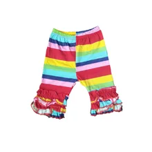 Дождь, цветной, в полоску Одежда для девочек из органического хлопка для девочек Штаны