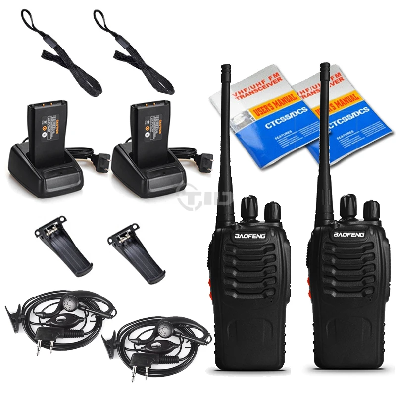 2pcs BaoFeng BF-888S Walkie Talkie UHF400-470MHZ Portable Ham baofeng 888s CB Radio comunicador BF-888S Transceiver