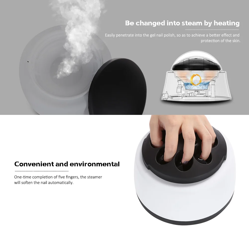 Electric Steam off UV Gel Polish Removal Machine Nail Steamer