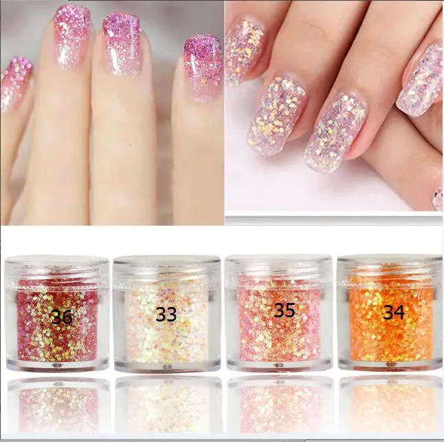 

4/1 Box 10ml holo Champagne Series Nail Glitter Dust,Shiny Nail Sequins Powder,3D Nail Art Pigment DIY Craft Dust For Manicure