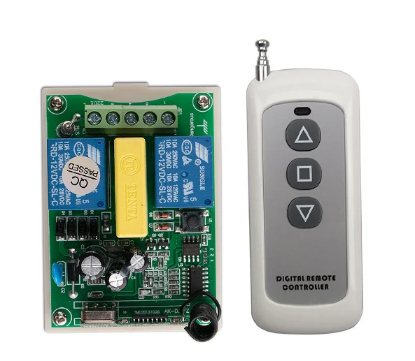 

AC220V 2CH RF Wireless Remote Control transmitter and receiver tubular motor garage door projection screen shutters window