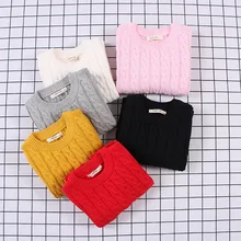 Свитера для девочек осень-зима для маленьких мальчиков вязаный свитер пуловер Хлопок Дети вязаный свитер для топы для девочек От 1 до 7 лет