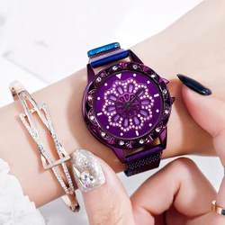 360 Degree Rotation Women Watch Mesh Magnet Starry Sky Ladies Watch Luxury Fashion Geometric Quartz Watch Relogio Feminino 360 Degree Rotation Women Watch Mesh Magnet Starry Sky Ladies Watch Luxury Fashion Geometric Quartz Watch Relogio Feminino