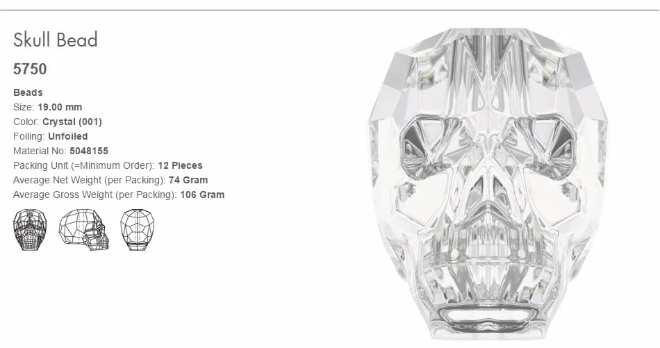 1 шт.) оригинальные кристаллы Swarovski 5750 бусины в форме черепа, сделанные в австрийском стиле, стразы для изготовления ювелирных изделий своими руками