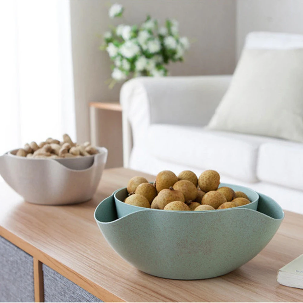 Dual Layers Novelty Kitchen Plastic Fruit Basket Holder Home Non-toxic Accessory (5)