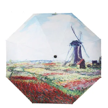 

TIANQI Famous Oil Painting Umbrella Anti-uv Parosal Waterproof Women Rain Umbrellas Apricot Blossom paraguas