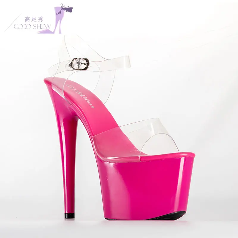 

2019 Summer New Sexy Super High Heels 17CM Fine With Waterproof Platform Sandals Women Hate High Pole Dance Shoes