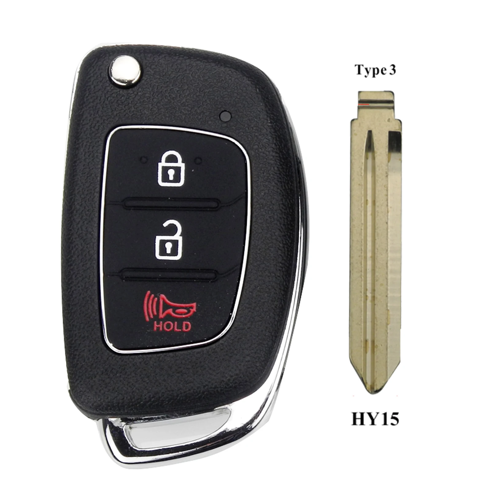 Jingyuqin 10 шт. 3 кнопки чехол для дистанционного ключа от машины для hyundai HB20 IX35 I45 SANTA FE Accent I40 I20 HY15/HY20/TOY40 лезвие Fob оболочки - Цвет: HY15