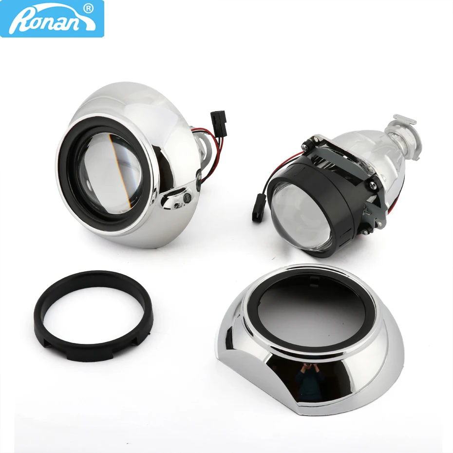 US $37.31 RONAN 25inches Bixenon HID Projector Headlights Lens 81 71 80 iris shrouds Adapter Ring Car Headlamp H1 H4 H7 Car styling