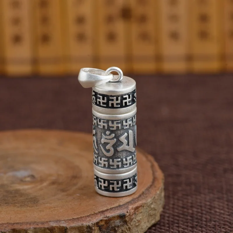 

2019 Alexandrite Fairy Circle Emperor Fine Wholesale Buddhist Mantra That Can Rotate 990 Ga Box Of Pendant Archaize Six Words