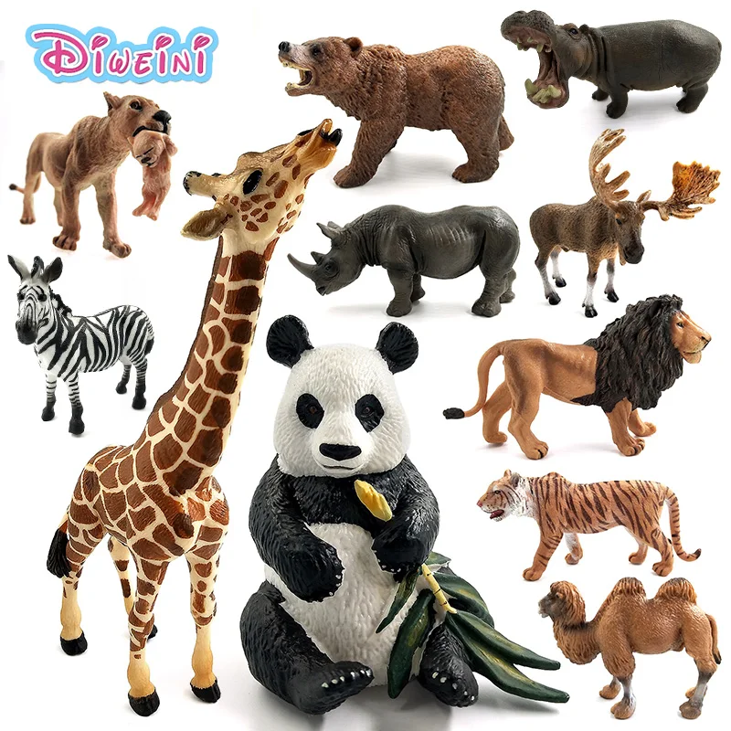 Simulation forest animals model wild Deer Hippo Lion Tiger ...