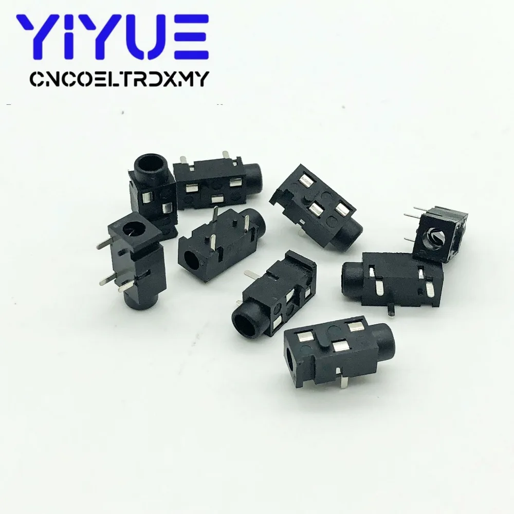 10PCS 3.5mm Female Audio Connector 3 Pin DIP Headphone Jack Socket PJ-320