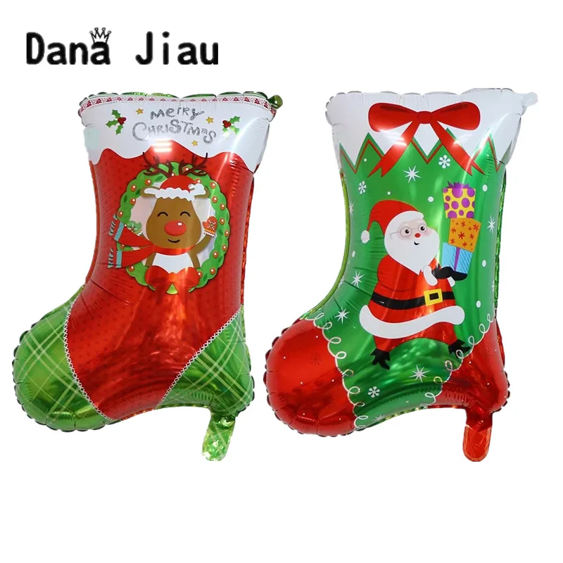 

Merry christmas sock decoration balloons happy new year kids gift toy christmas tree snow man DIY party ballon Santa Claus candy
