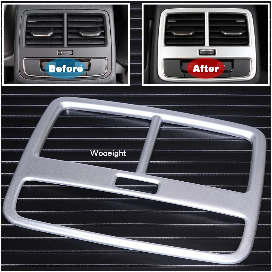 Wooeight Car Interior Rear AC Air Vent Outlet Trim Cover Frame For Audi A4 A5 B9 F5 Sedan Avant Allroad Sportback Coupe Cabriolet 2017 2018 (4)