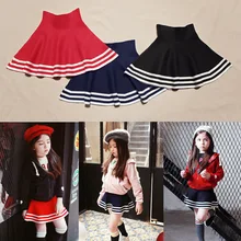 Новинка года; детская одежда; сезон осень-зима Модная Повседневная вязаная юбка для девочек Сарафан принцессы детская юбка в морском стиле