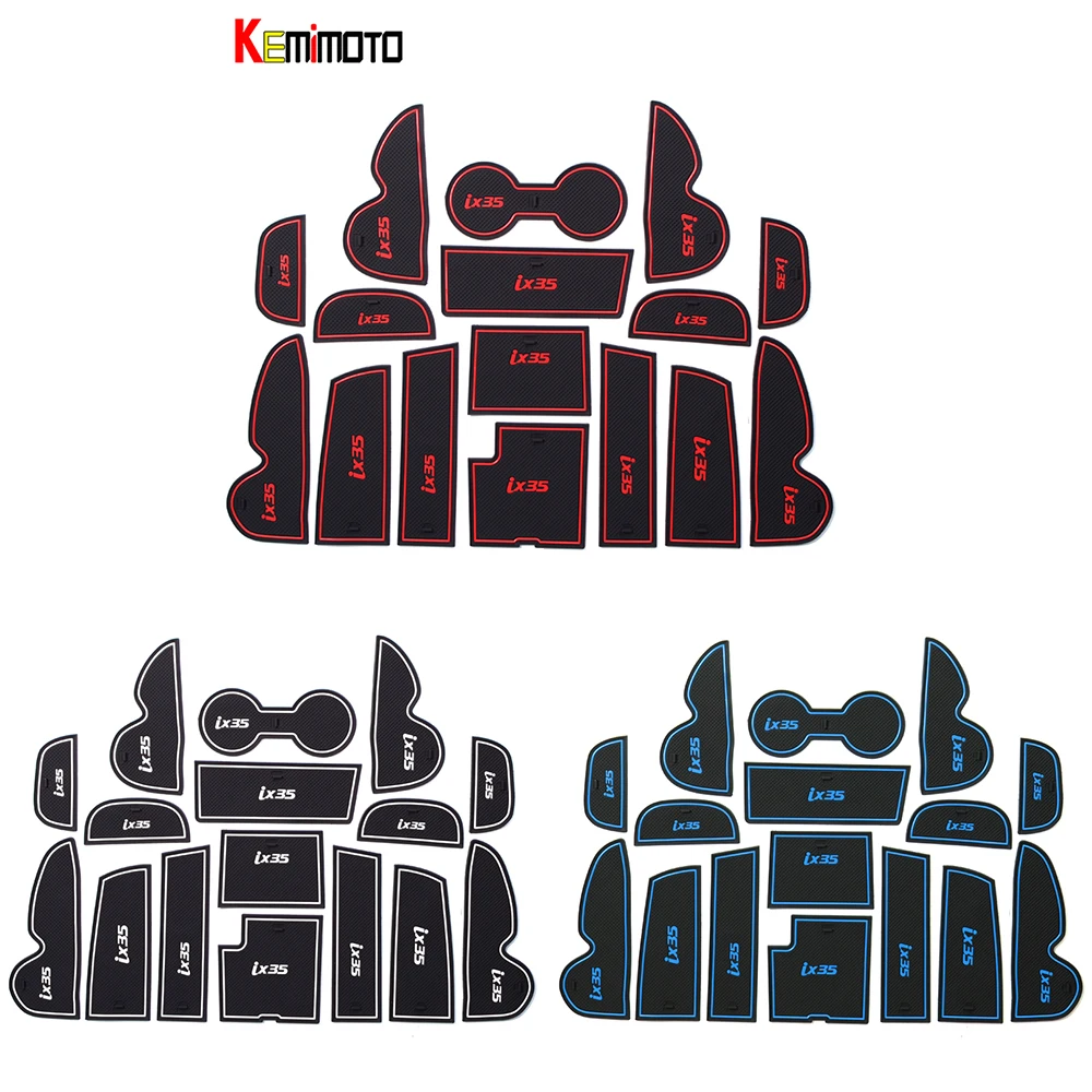 

16pcs Door Groove Mat For Hyundai Ix35 2009-2015 Rubber Mat Anti-Slip Gate Slot Cup Pad Car Styling