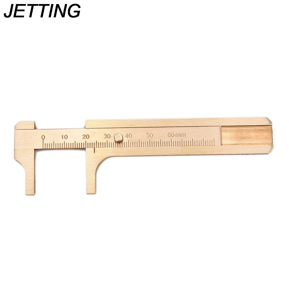 JETTING 1PCS 80mm Measure Measurement Tool Pocket Mini Brass Sliding Gauge Vernier Caliper Jewelry Measuring Hand Tools